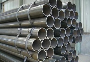 Corten steel tubes used in an architectural structure showing the distinctive weathered patina