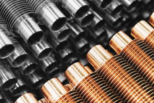 Copper nickel extruded fin tubing